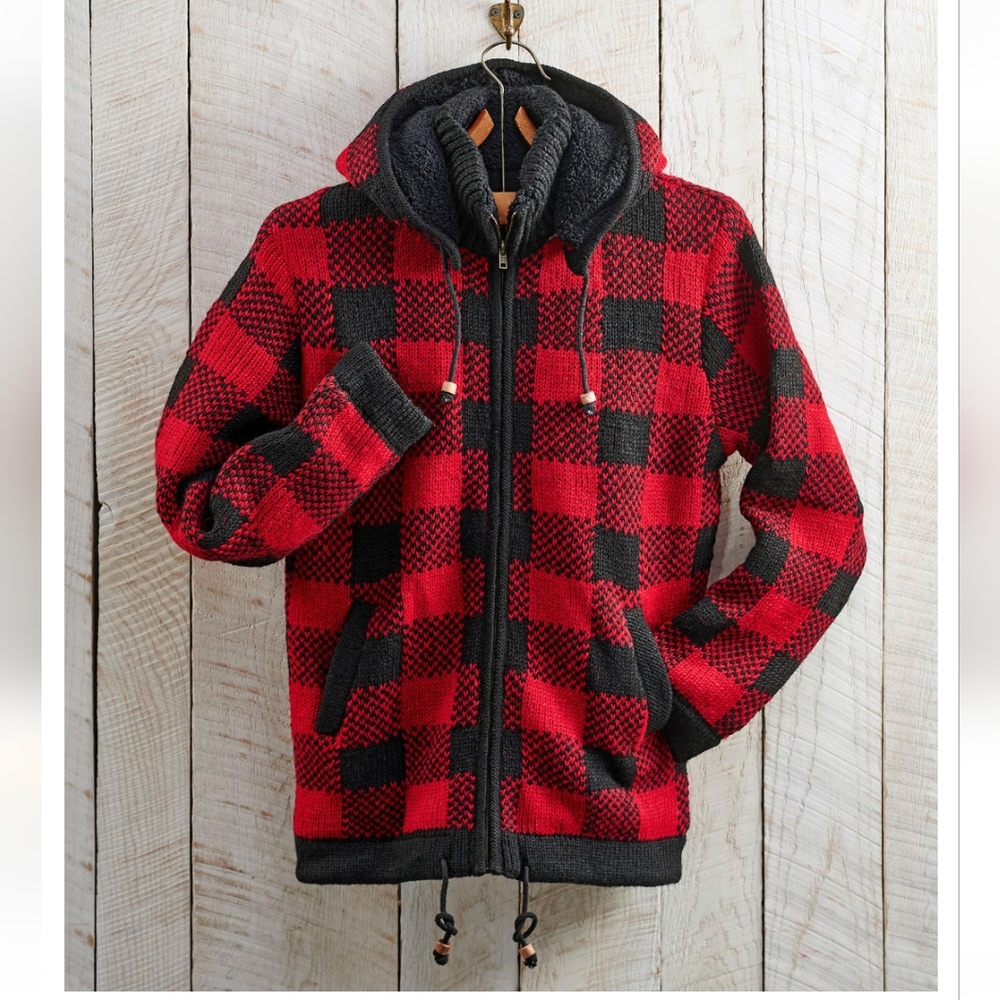 Rocky mountain outfitters red plaid wool jacket